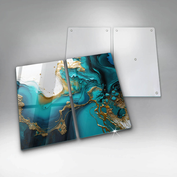 Induction hob cover Turquoise abstraction