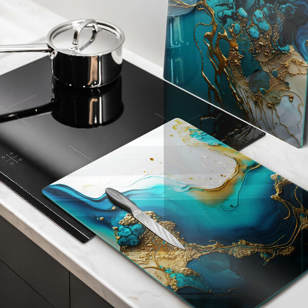 Induction hob cover Turquoise abstraction