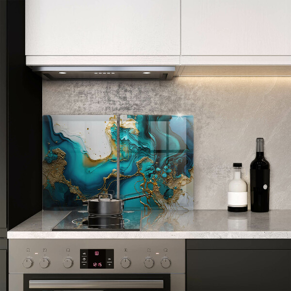 Induction hob cover Turquoise abstraction