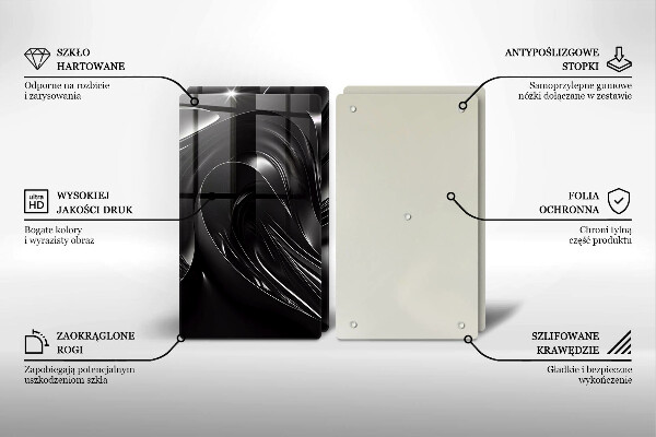 Induction hob cover Black mass abstraction