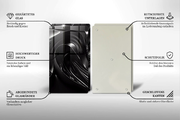 Induction hob cover Black mass abstraction