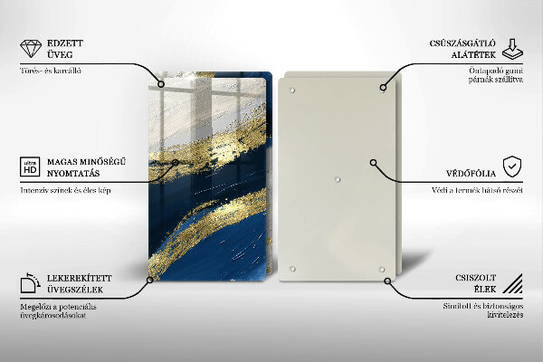 Induction hob cover Texture with gold