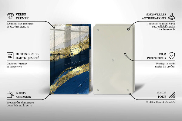 Induction hob cover Texture with gold