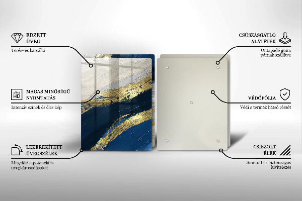 Induction hob cover Texture with gold