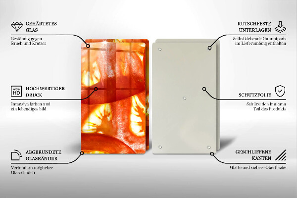 Induction hob cover A slice of red tomato