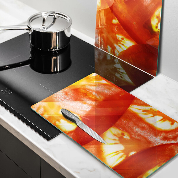 Induction hob cover A slice of red tomato