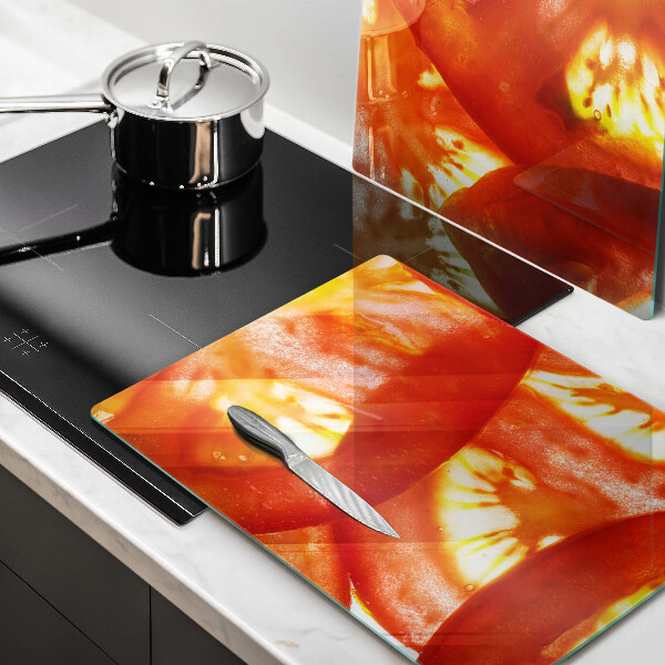 Induction hob cover A slice of red tomato