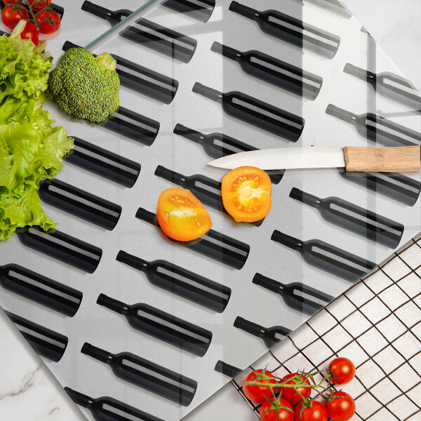 Induction hob cover Black bottles of wine
