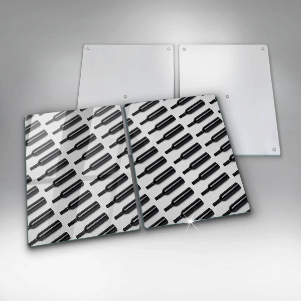 Induction hob cover Black bottles of wine