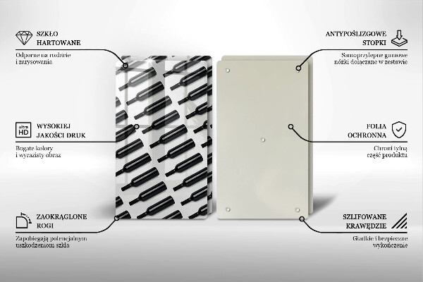 Induction hob cover Black bottles of wine