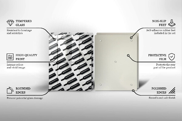 Induction hob cover Black bottles of wine