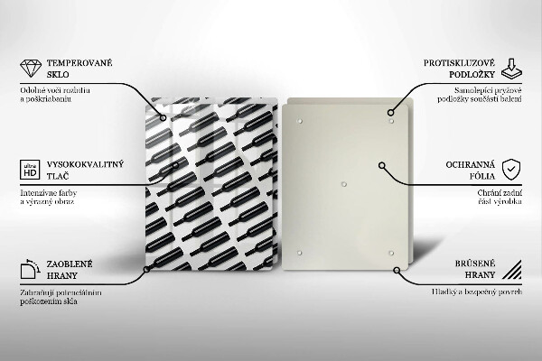 Induction hob cover Black bottles of wine