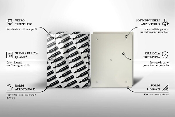 Induction hob cover Black bottles of wine