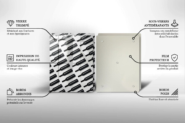 Induction hob cover Black bottles of wine