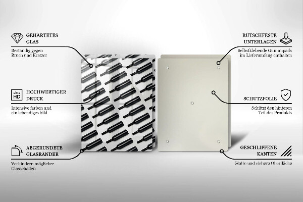 Induction hob cover Black bottles of wine