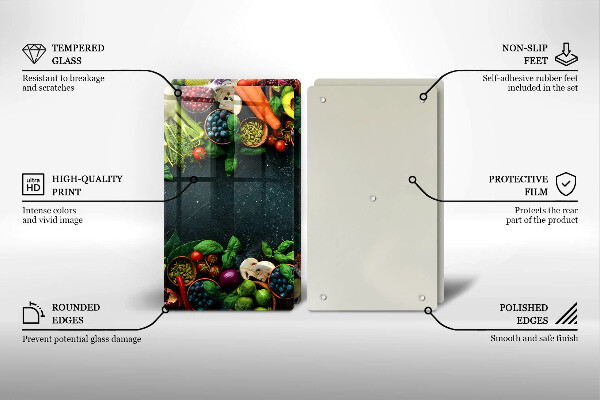 Induction hob cover Fresh vegetables
