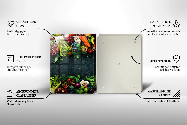 Induction hob cover Fresh vegetables