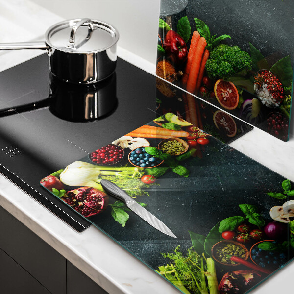 Induction hob cover Fresh vegetables