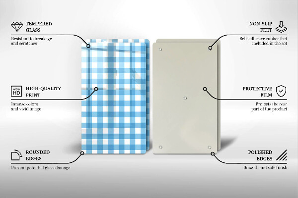 Worktop saver Blue-white grille