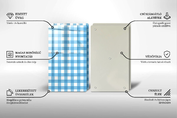 Worktop saver Blue-white grille