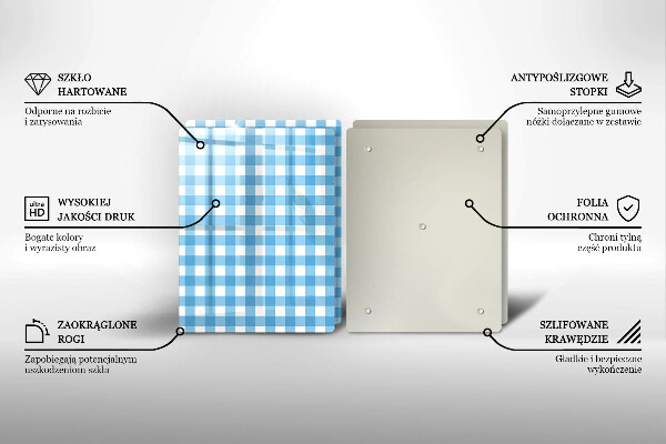 Worktop saver Blue-white grille