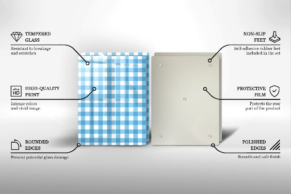 Worktop saver Blue-white grille