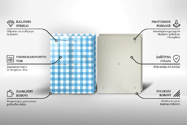 Worktop saver Blue-white grille