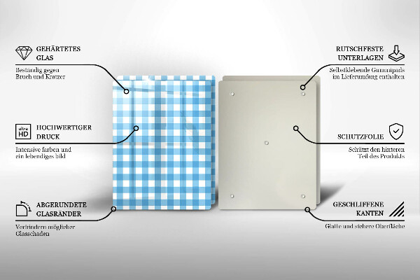 Worktop saver Blue-white grille