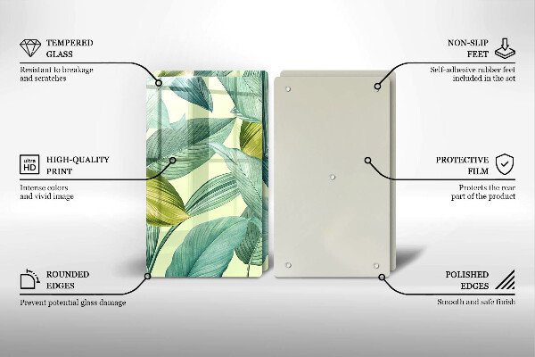 Worktop saver Green tropical leaves