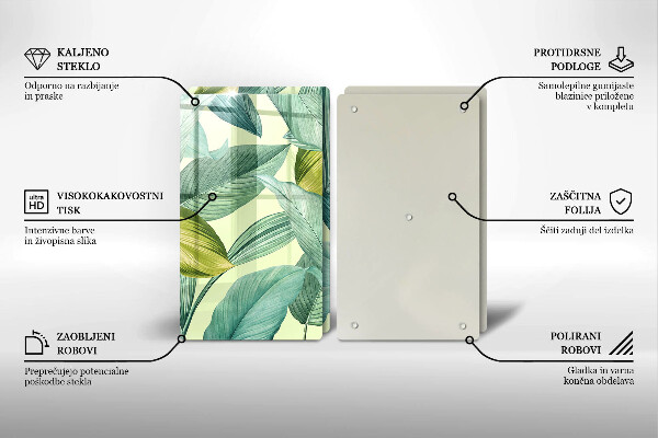 Worktop saver Green tropical leaves