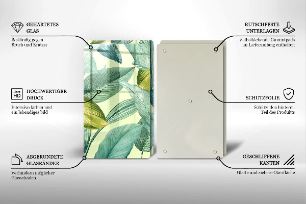 Worktop saver Green tropical leaves