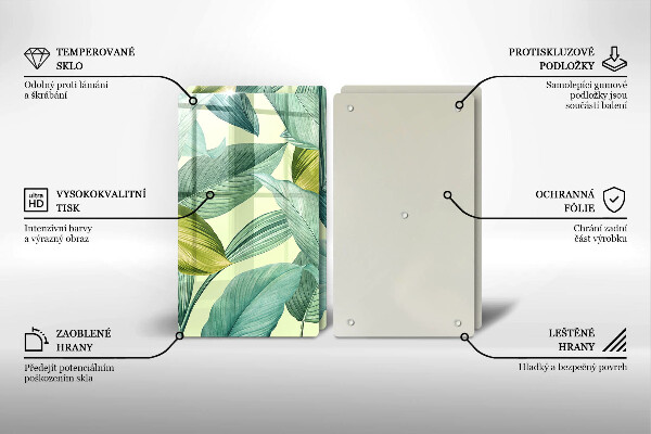 Worktop saver Green tropical leaves