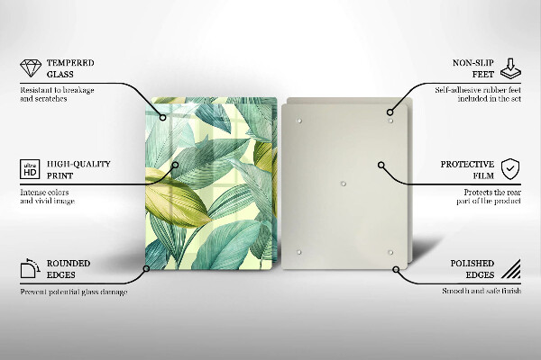 Worktop saver Green tropical leaves