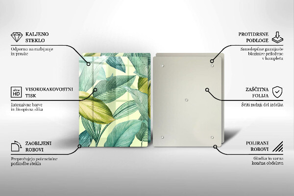 Worktop saver Green tropical leaves