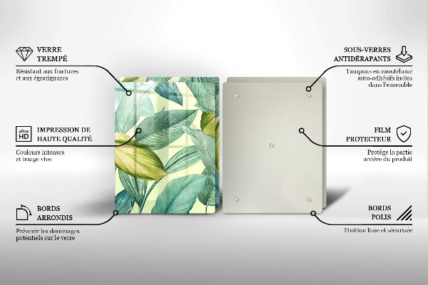 Worktop saver Green tropical leaves