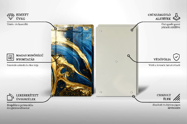 Worktop saver Blue-gold marble