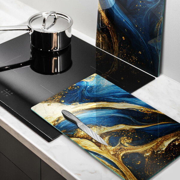 Worktop saver Blue-gold marble