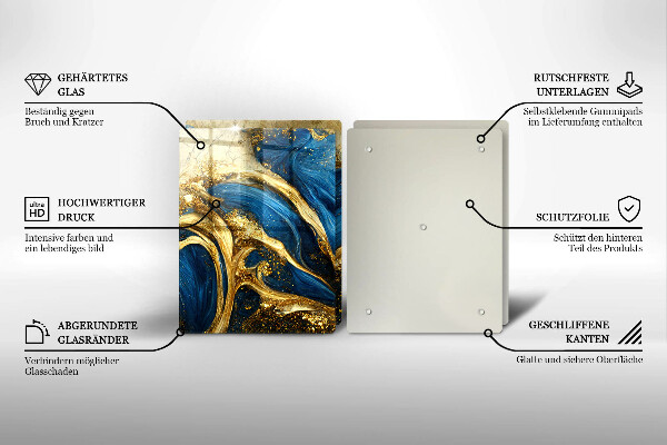 Worktop saver Blue-gold marble