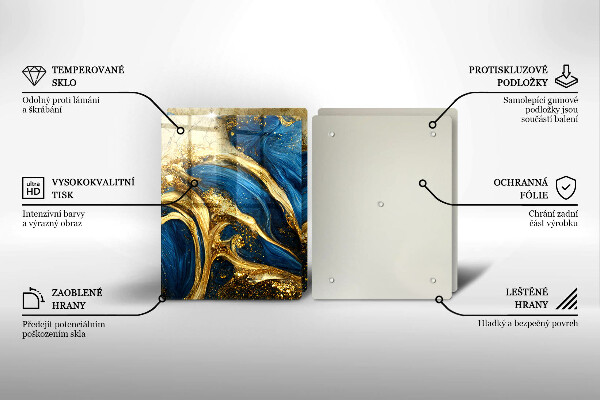 Worktop saver Blue-gold marble