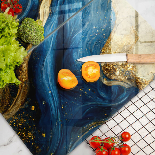 Worktop saver Blue-gold marble