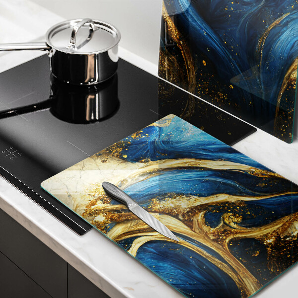 Worktop saver Blue-gold marble