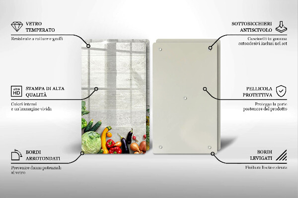 Work surface savers Vegetables on the boards