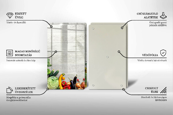 Work surface savers Vegetables on the boards
