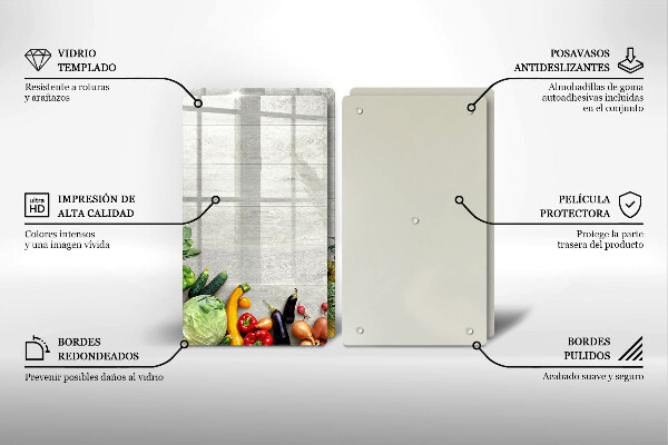 Work surface savers Vegetables on the boards