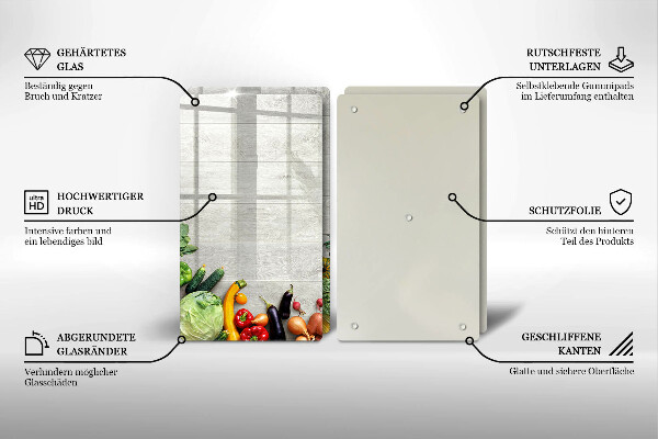 Work surface savers Vegetables on the boards