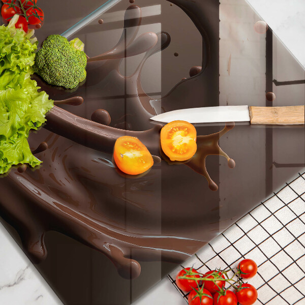 Induction hob cover Liquid chocolate