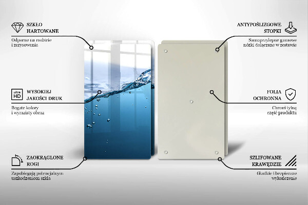 Induction hob cover Blue water