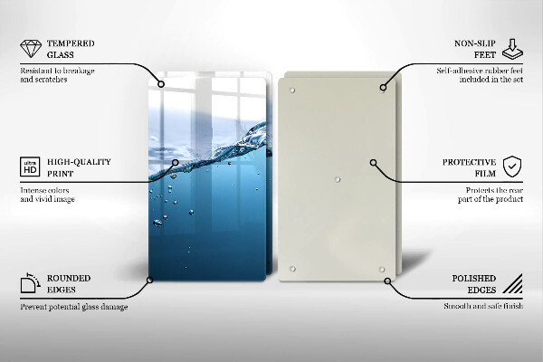 Induction hob cover Blue water