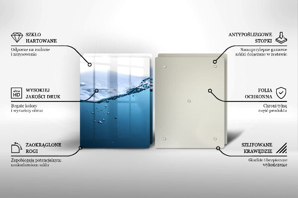 Induction hob cover Blue water