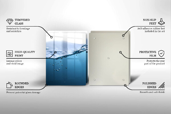 Induction hob cover Blue water